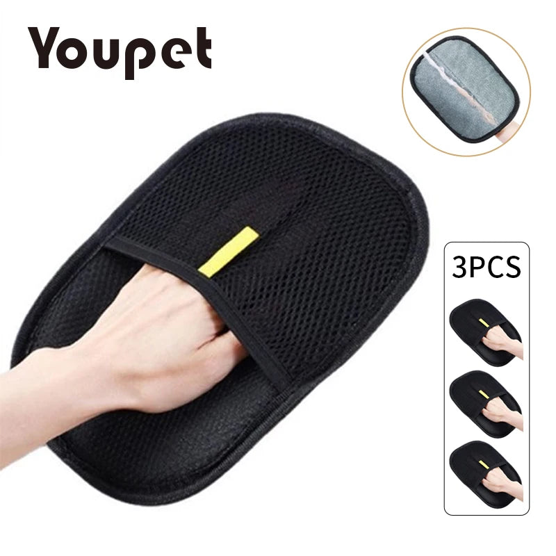 Pet Electrostatic Hair Removal Gloves Dog Cat Hair Removal Brush Gloves Hair Adhesive Gloves Carpet Clothing Hair Cleaning Brus