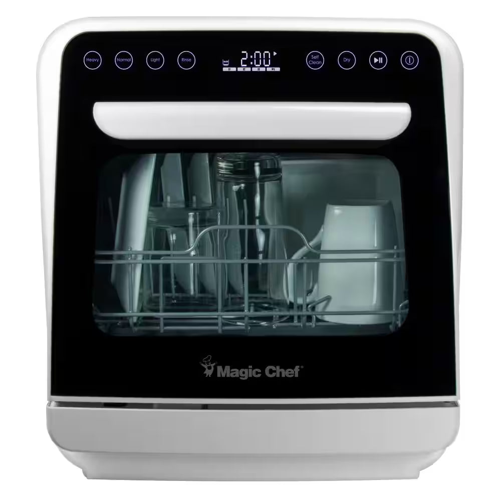 Mini Countertop Dishwasher in White with 3-Place Setting Capacity