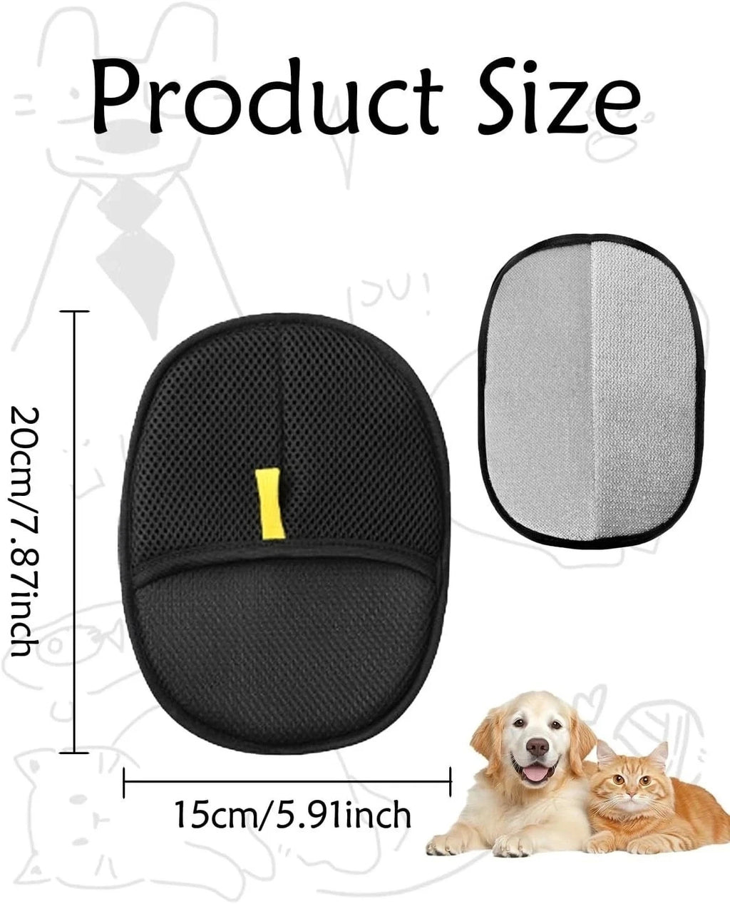 Pet Hair Removal Glove for Dogs & Cats, Magic Brush Gloves for Furniture US