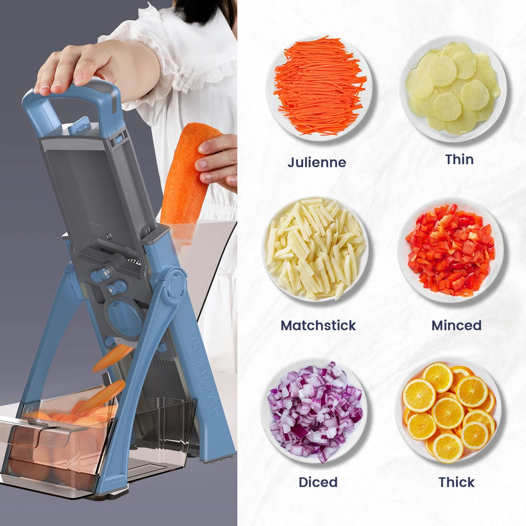 Vegetable Chopper & Zucchini Noodles Spiralizer, Food Slicer Shredder Dicer