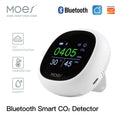 MOES Air Quality Carbon Dioxide Detector with Alarm Clock,Temperature Monitor,Humidity Air Tester,Wifi/Bt,Tuya Smart,3 in 1,CO2