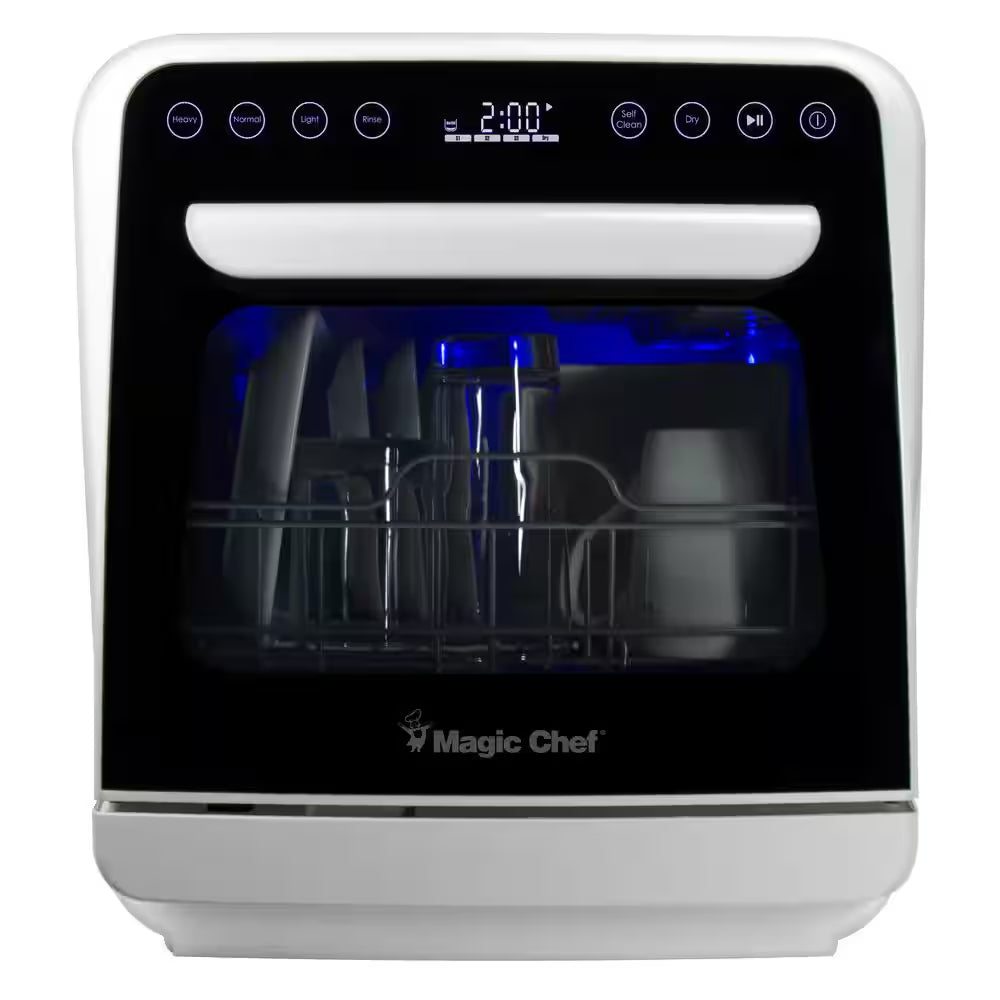 Mini Countertop Dishwasher in White with 3-Place Setting Capacity
