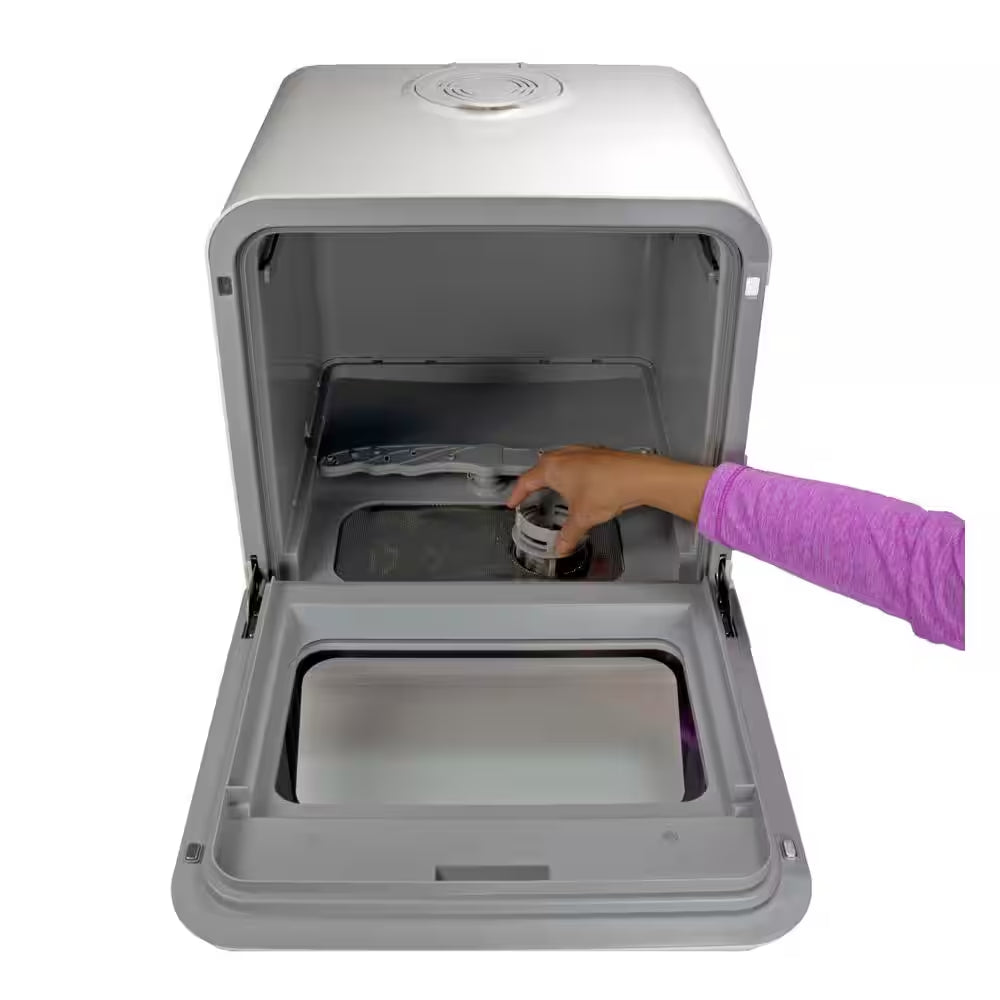 Mini Countertop Dishwasher in White with 3-Place Setting Capacity