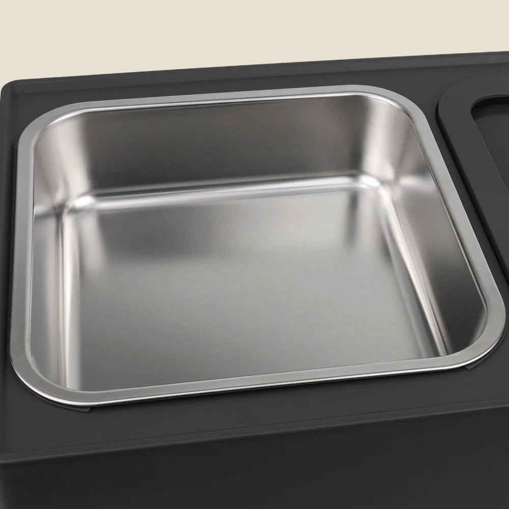 Tazones Elevados Para Perro Con Tazón De Acero Inoxidable, Ajustan 4 Alturas Para Perros Pequeños Medianos Grandes, Negro
