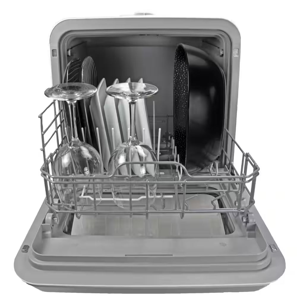 Mini Countertop Dishwasher in White with 3-Place Setting Capacity