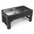 Tazones Elevados Para Perro Con Tazón De Acero Inoxidable, Ajustan 4 Alturas Para Perros Pequeños Medianos Grandes, Negro