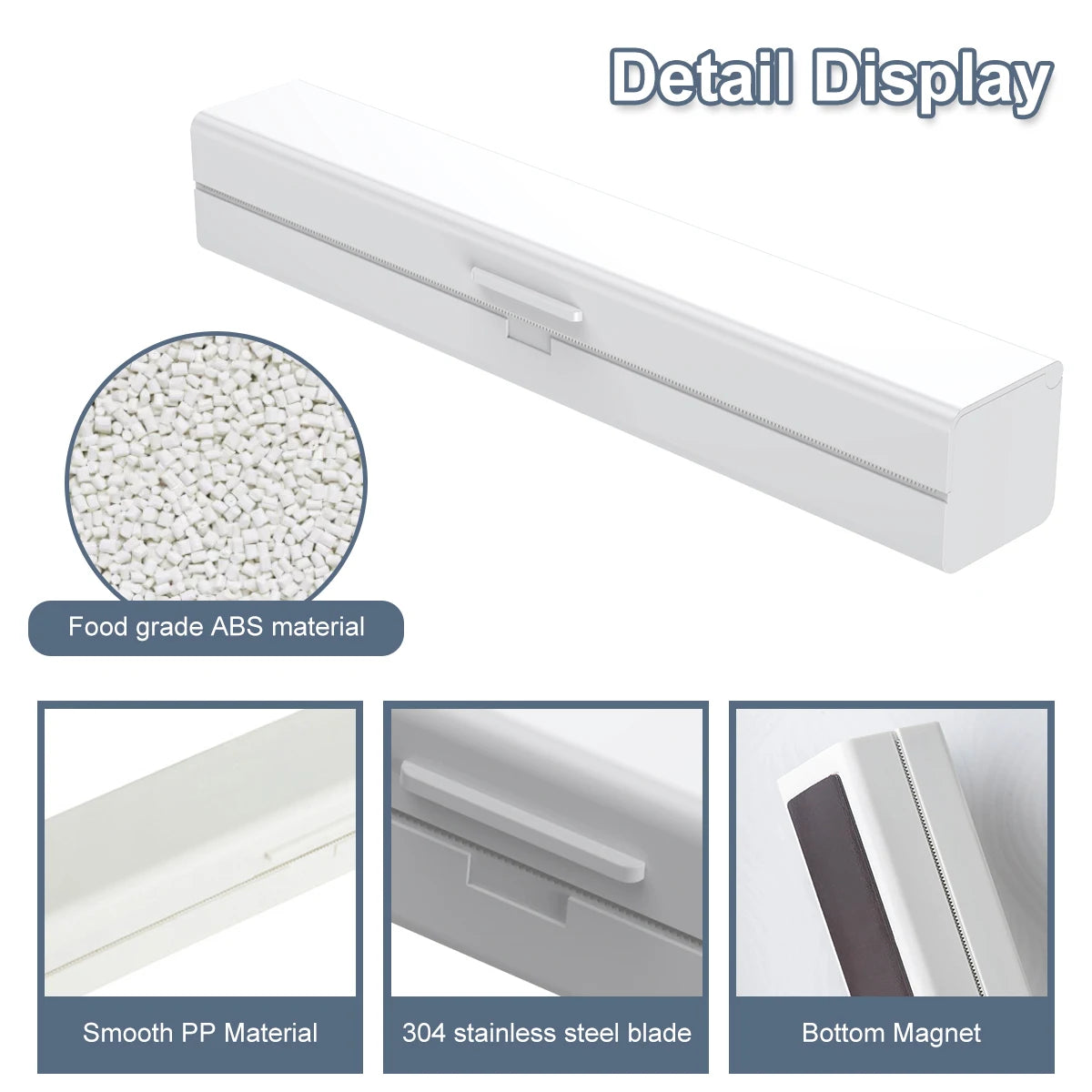 Cling Film Cutter Plastic Wrap Dispenser Kitchen Accessori Wrap Film Cutter Magnetic Cling for Food Keep Fresh with Cutter Blade