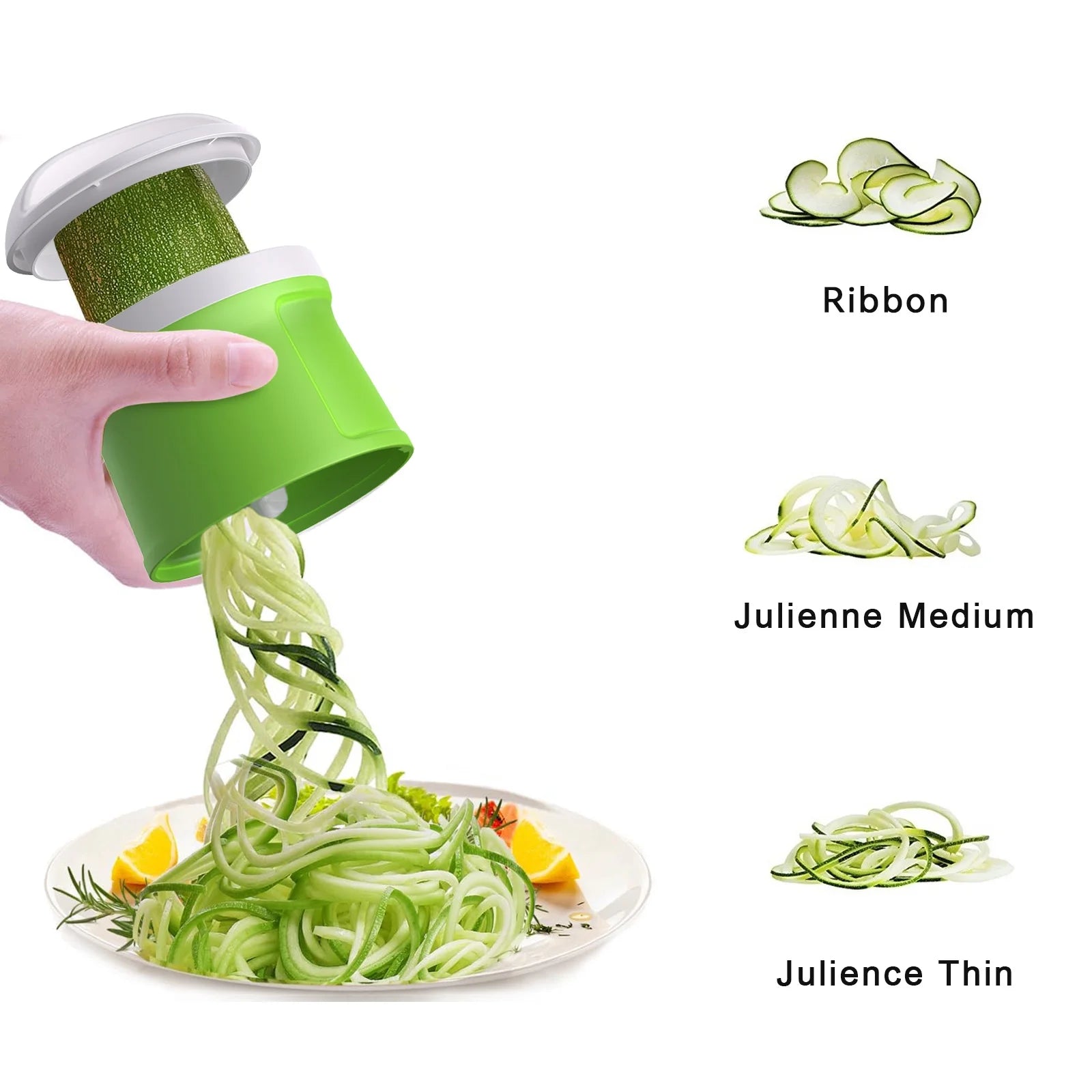 Vegetable Chopper & Zucchini Noodles Spiralizer, Food Slicer Shredder Dicer