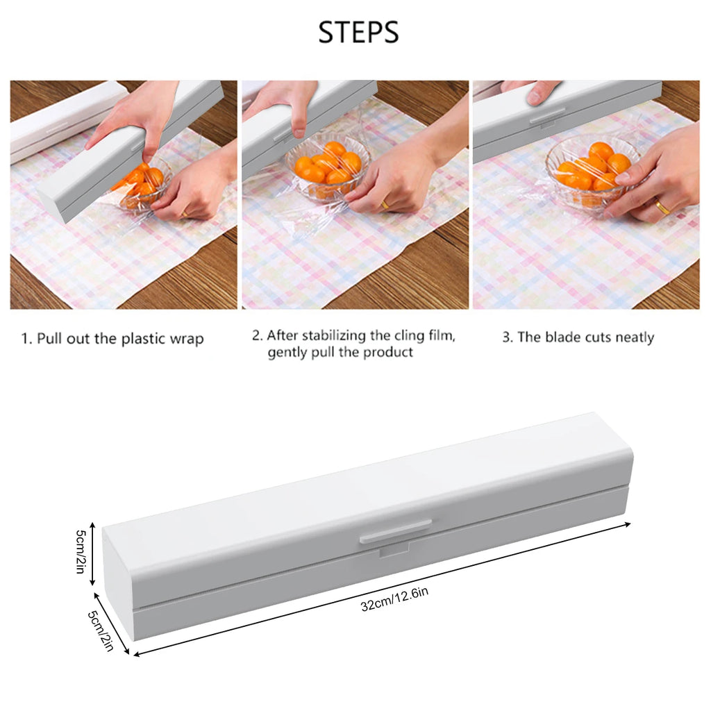 Cling Film Cutter Plastic Wrap Dispenser Kitchen Accessori Wrap Film Cutter Magnetic Cling for Food Keep Fresh with Cutter Blade