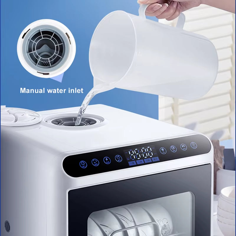 Automatic Portable Mini Dishwasher for Kitchen Home Hotels Cars-Smart Freestanding Electric with Plug Integrated Dishwasher