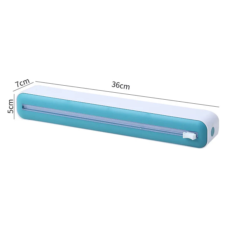 Saran Wrap Dispenser with Slide Cutter Magnetic Refillable Wrap Dispenser Food Cling Film Wrap Dispenser for Cling Wrap