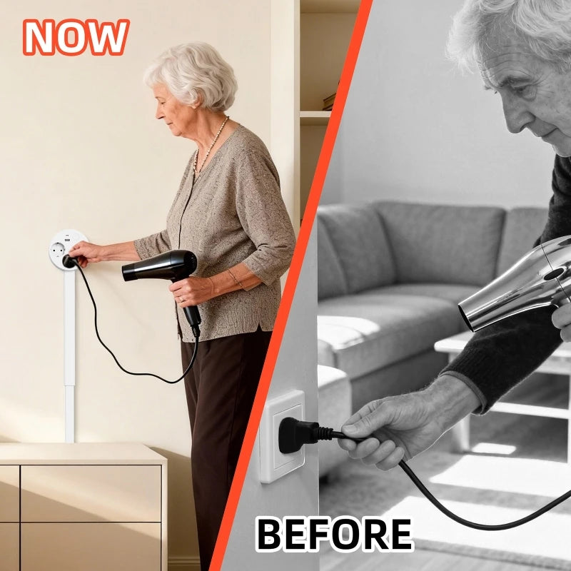 Retractable Socket Rotates Electrical Outlet Extender Charging Extension Power Socket Strip Socket Extender for Sofa Table