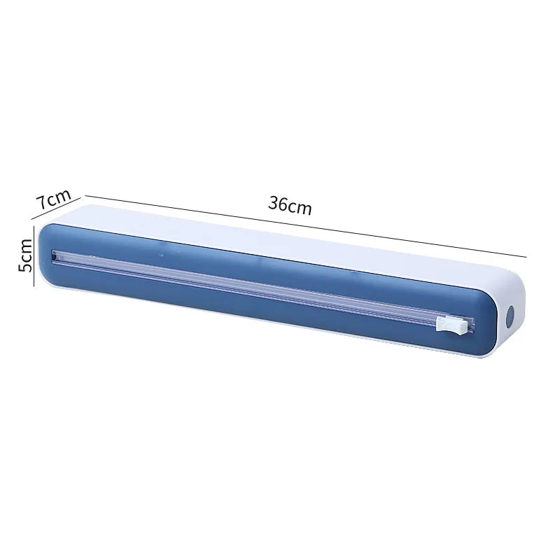 Saran Wrap Dispenser with Slide Cutter Magnetic Refillable Wrap Dispenser Food Cling Film Wrap Dispenser for Cling Wrap