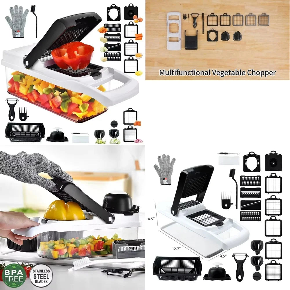 Fruit & Vegetable Tools26 in 1 Vegetable Chopper Cutter for Kitchen Use Fruit Slicer Dicer Onion Veggie Chopper Multi Functional