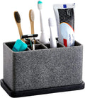 Toothbrush Holder, 6-Slot Bathroom Organizer for Countertop Storage, Holds Toothpaste, Dental Floss, Razor, Comb, Makeup Brushes, and More, Compact Tooth Brushing Stand for Efficient Organization