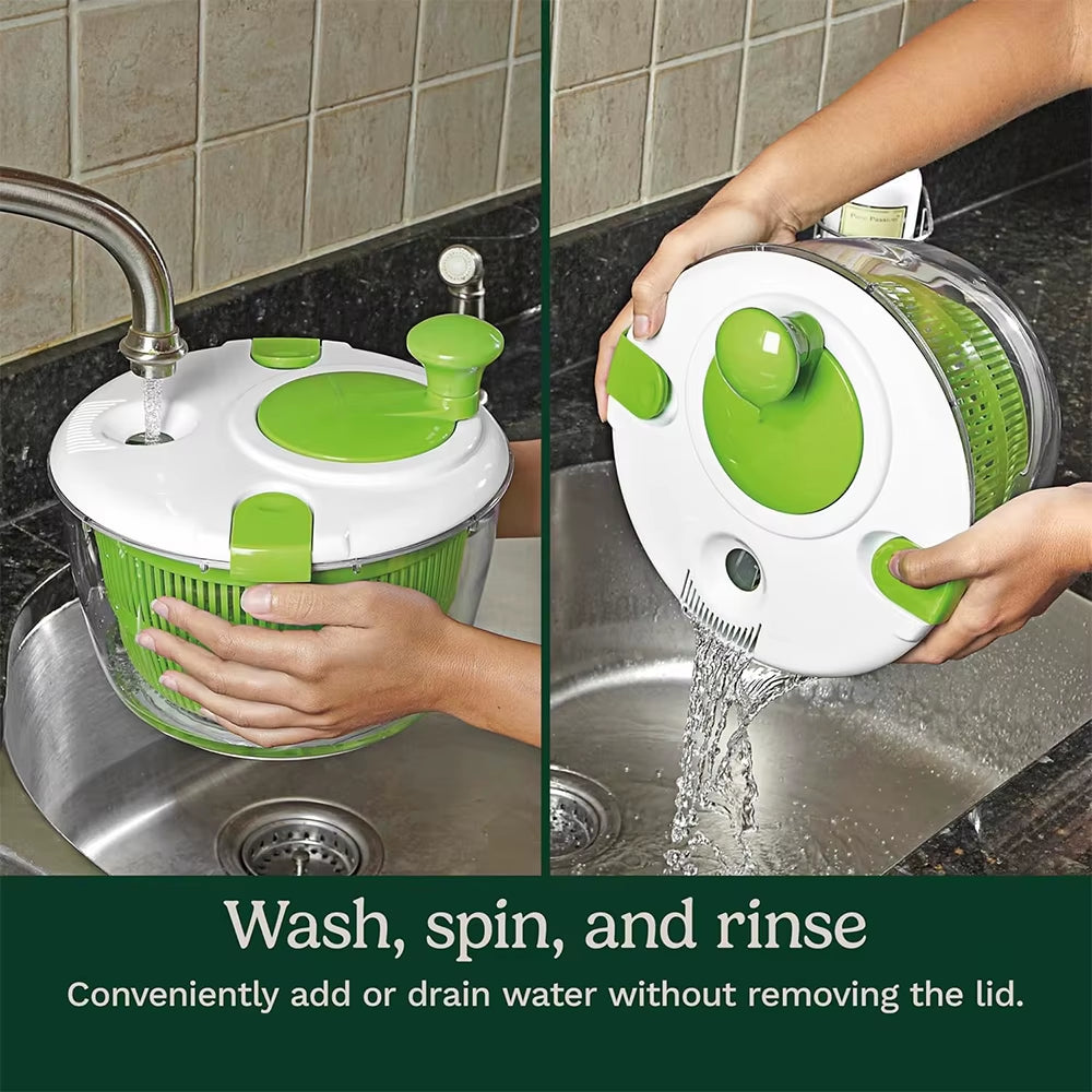 5 L Large Salad Spinner Vegetable Washer Dryer Drainer Strainer with Bowl Colander Multi-Use Lettuce Spinner JT252