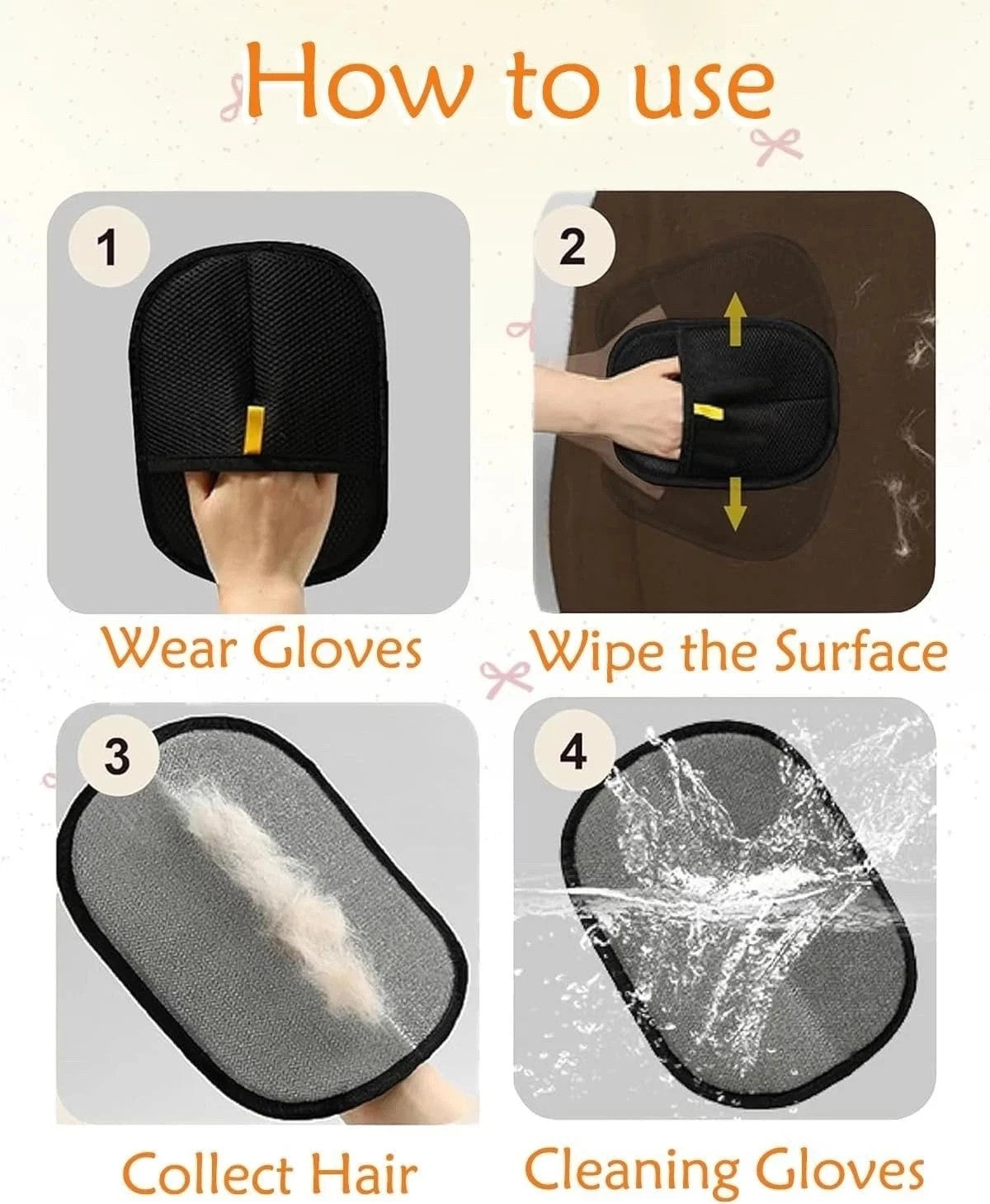 Pet Hair Removal Glove for Dogs & Cats, Magic Brush Gloves for Furniture US